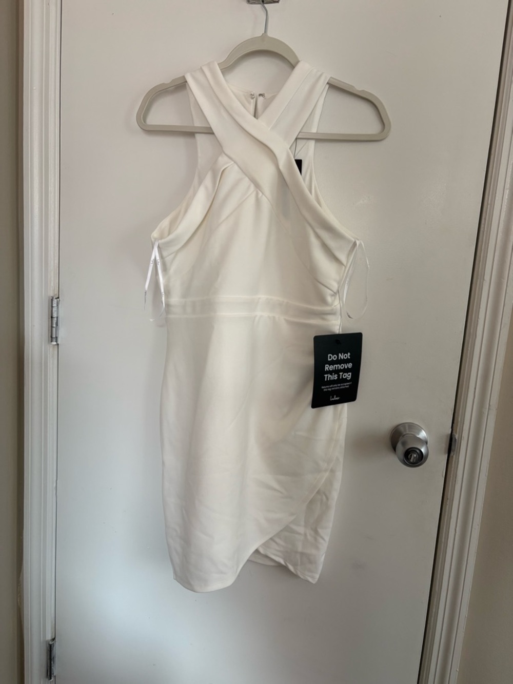 Lulu's White Cross-Back Mini Dress